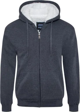 1826 Men's Ultra Soft Sherpa Lined Hoodie - Full Zip Fleece Lining Winter Sweatshirts