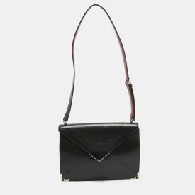 Black Leather Envelope Shoulder Bag
