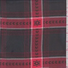 Black/Red Plaid Chiffon Fabric