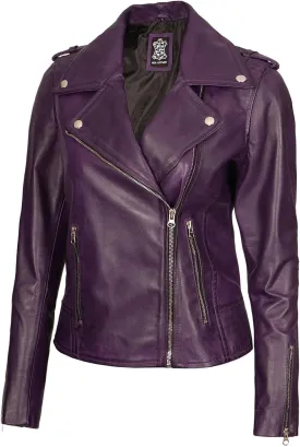 Blingsoul Real Lambskin Leather Jacket Women - Asymmetrical Style Womens Leather Jackets