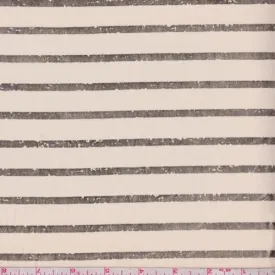 Blush Beige/Gold Foil Stripe Chiffon Fabric