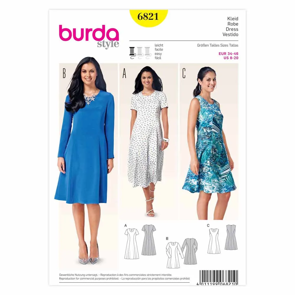 Burda #6821 Size 8 - 20