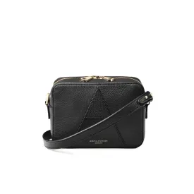 Camera Crossbody Bag in Black Pebble