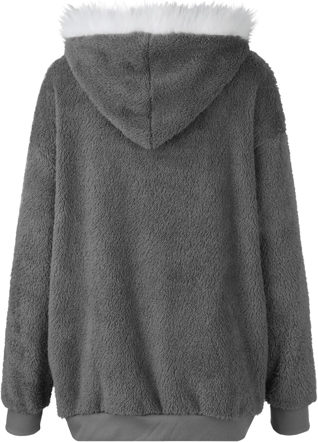 ChicCrate Womens Winter Coats Sherpa Jacket Fuzzy Fleece Jackets Oversized Casual Warm Outwear Zip Hooded Overcoat