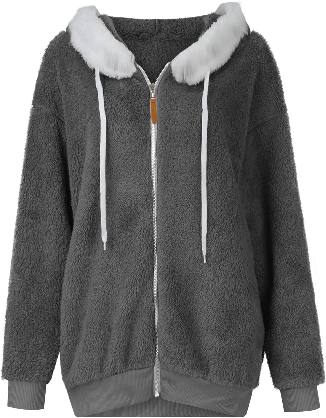 ChicCrate Womens Winter Coats Sherpa Jacket Fuzzy Fleece Jackets Oversized Casual Warm Outwear Zip Hooded Overcoat