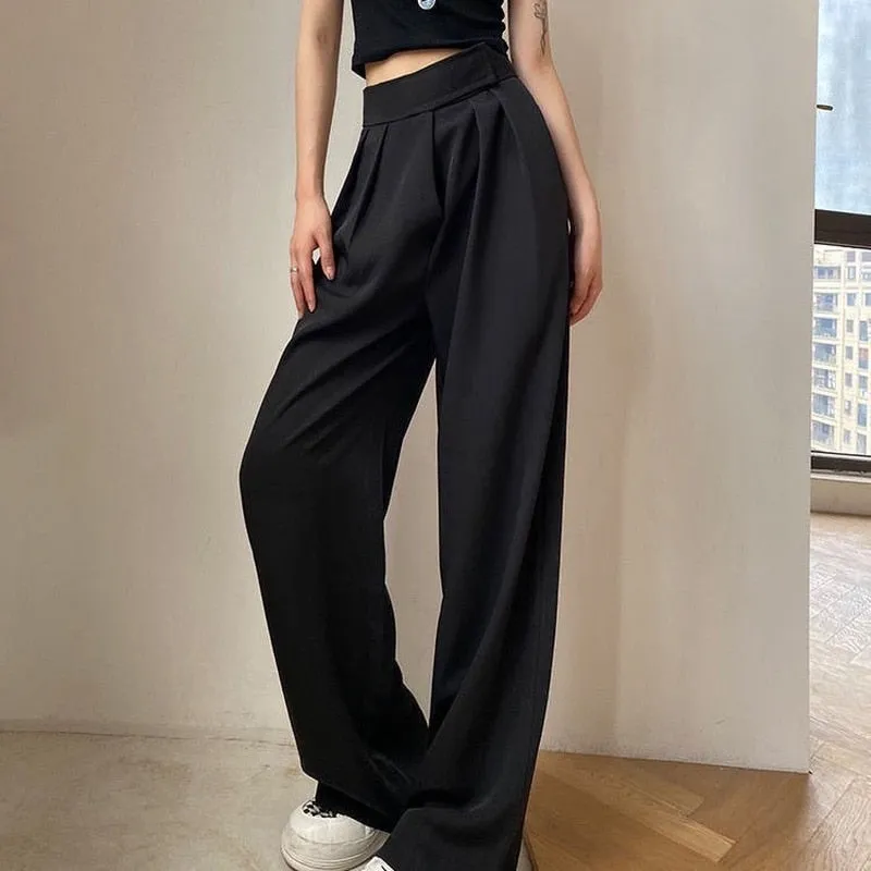 Classic wide leg high waist pants