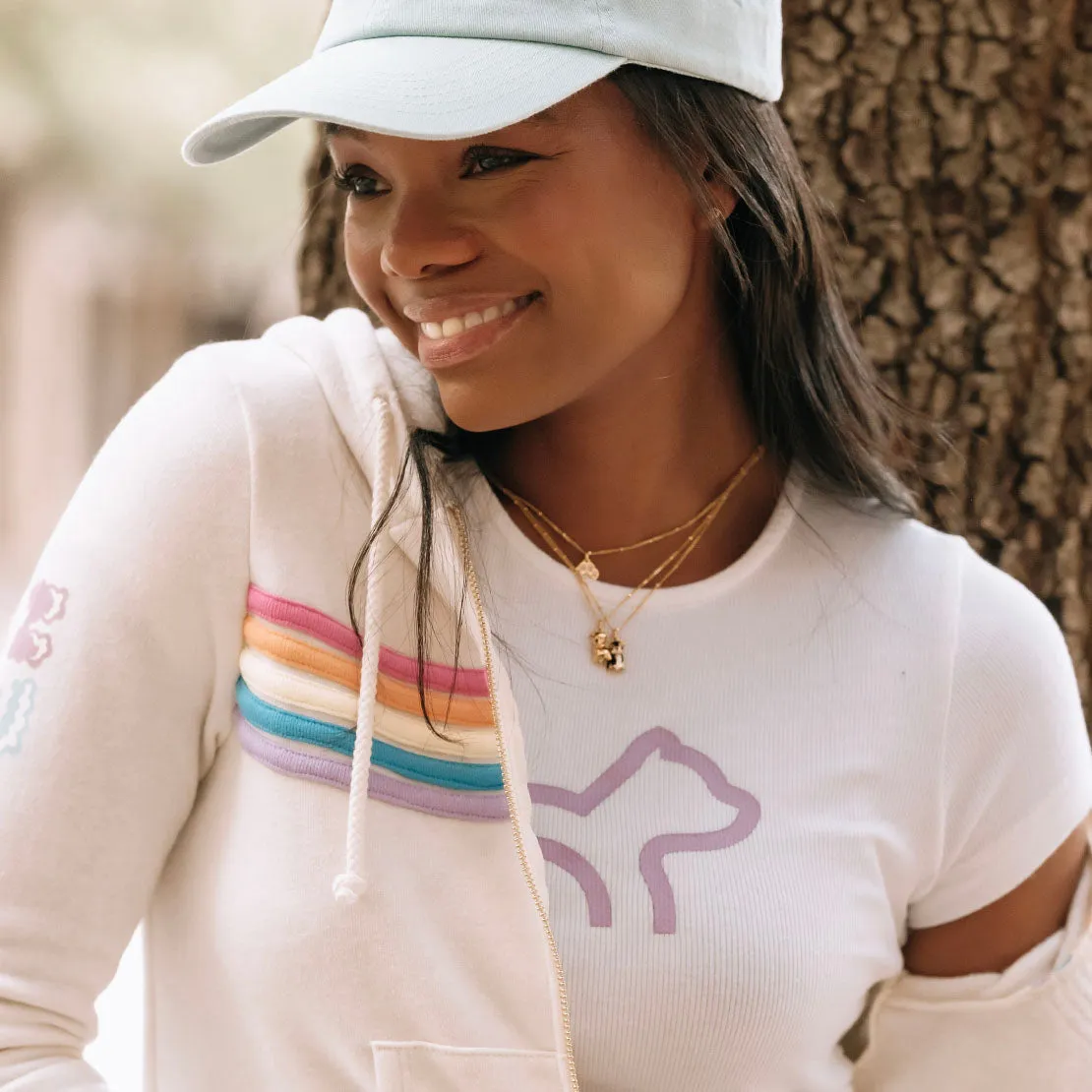 Cloud Haven Rainbow Pittie Hoodie Off-White
