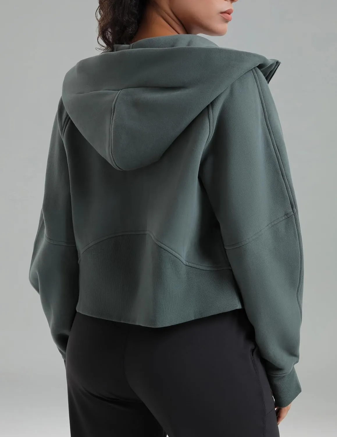 Colorfulkoala Women's Fleece Lined Oversized Hoodies Full-Zip Casual Workout Sweatshirts with Thumb Holes