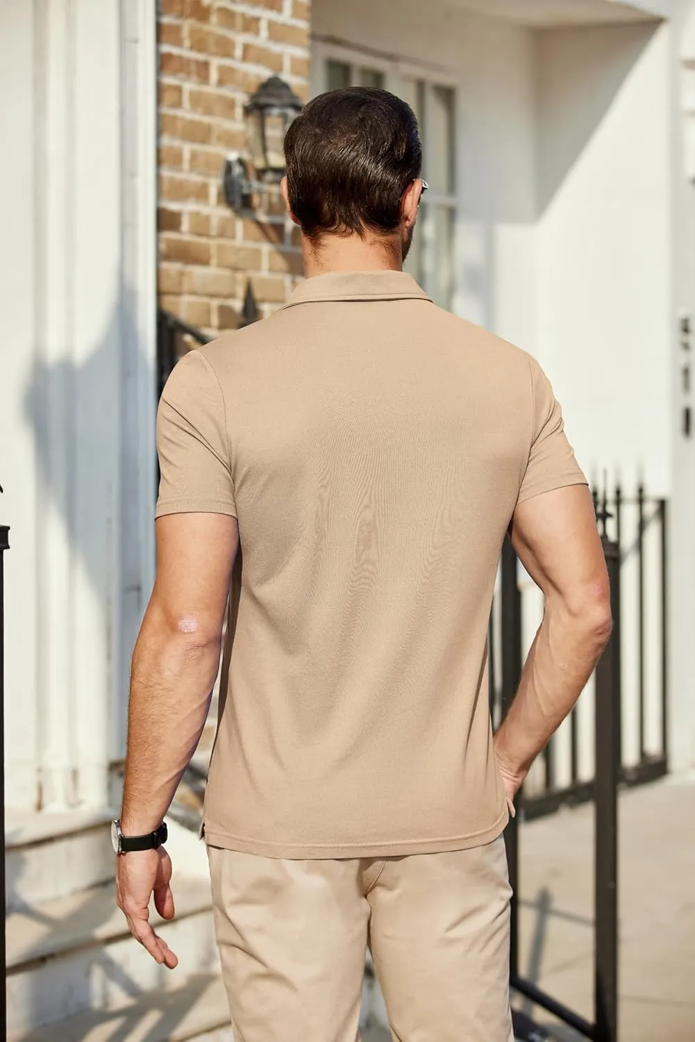 COOFANDY Men's Polo Shirts Short Sleeve Pique Jersey Golf Shirt Casual Summer Collared T-Shirts