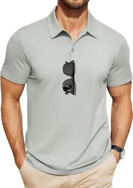 COOFANDY Men's Polo Shirts Short Sleeve Pique Jersey Golf Shirt Casual Summer Collared T-Shirts