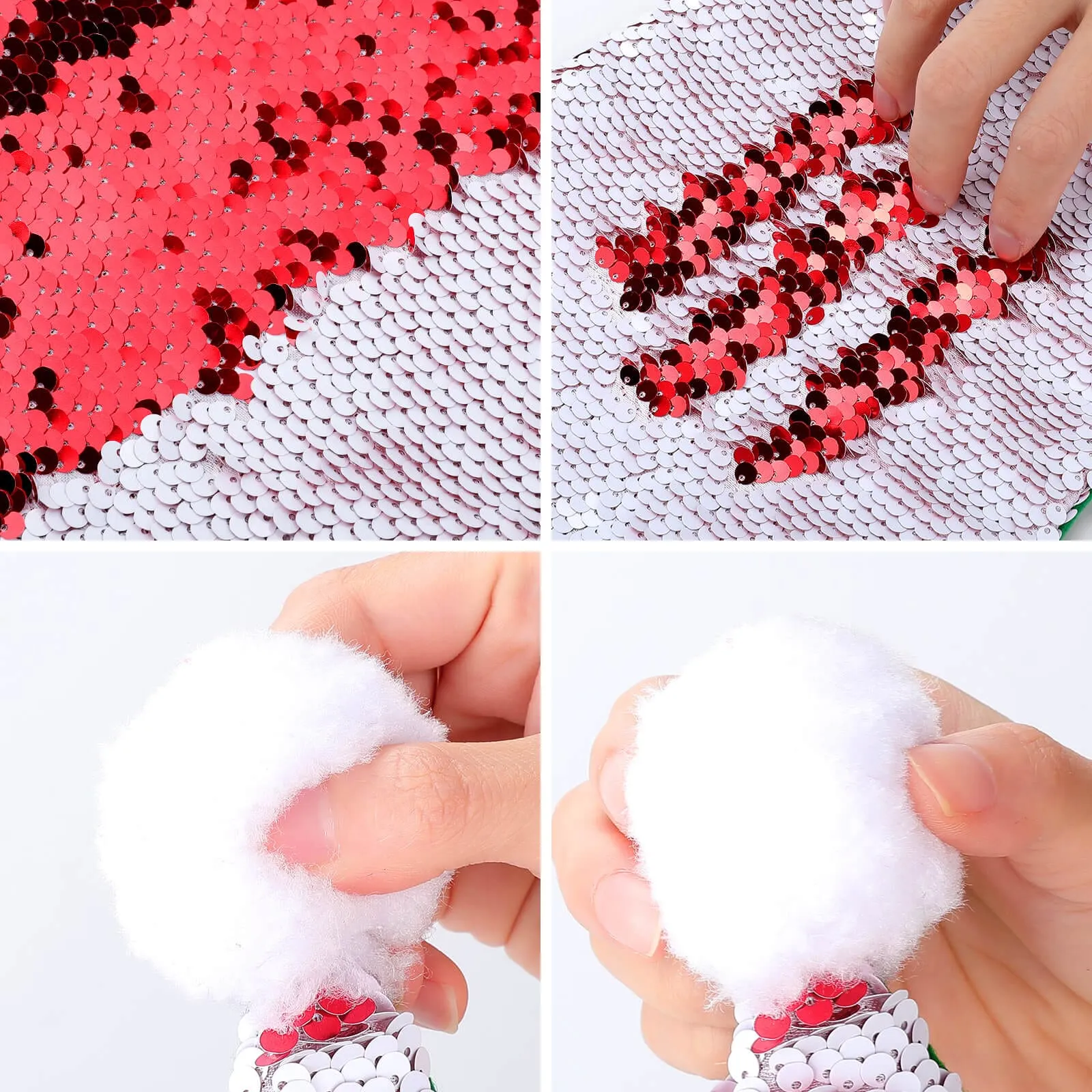 Custom Face Christmas Lattice Sequin Christmas Santa Hat