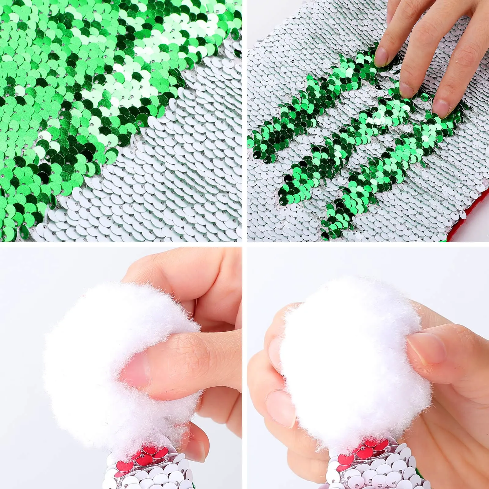 Custom Face Christmas Snowflake Sequin Christmas Santa Hat