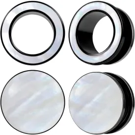 DOEARKO 2 Pairs Conch Shell Ear Gauges Tunnels and Plugs 316L Stainless Steel Hypoallergenic Earrings Ears Expander Body Jewelry