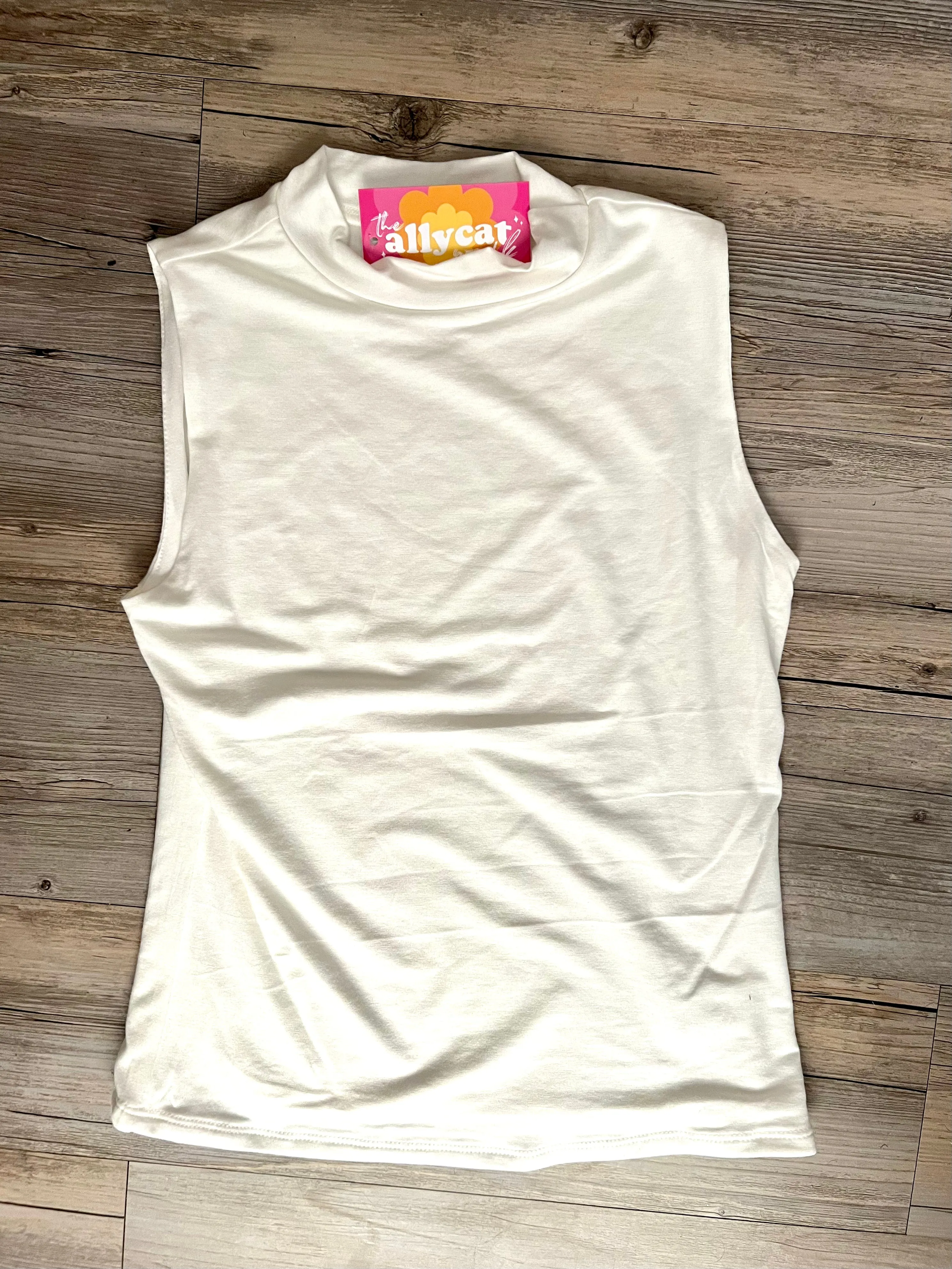 Double Layered Mock Neck Seamless Top