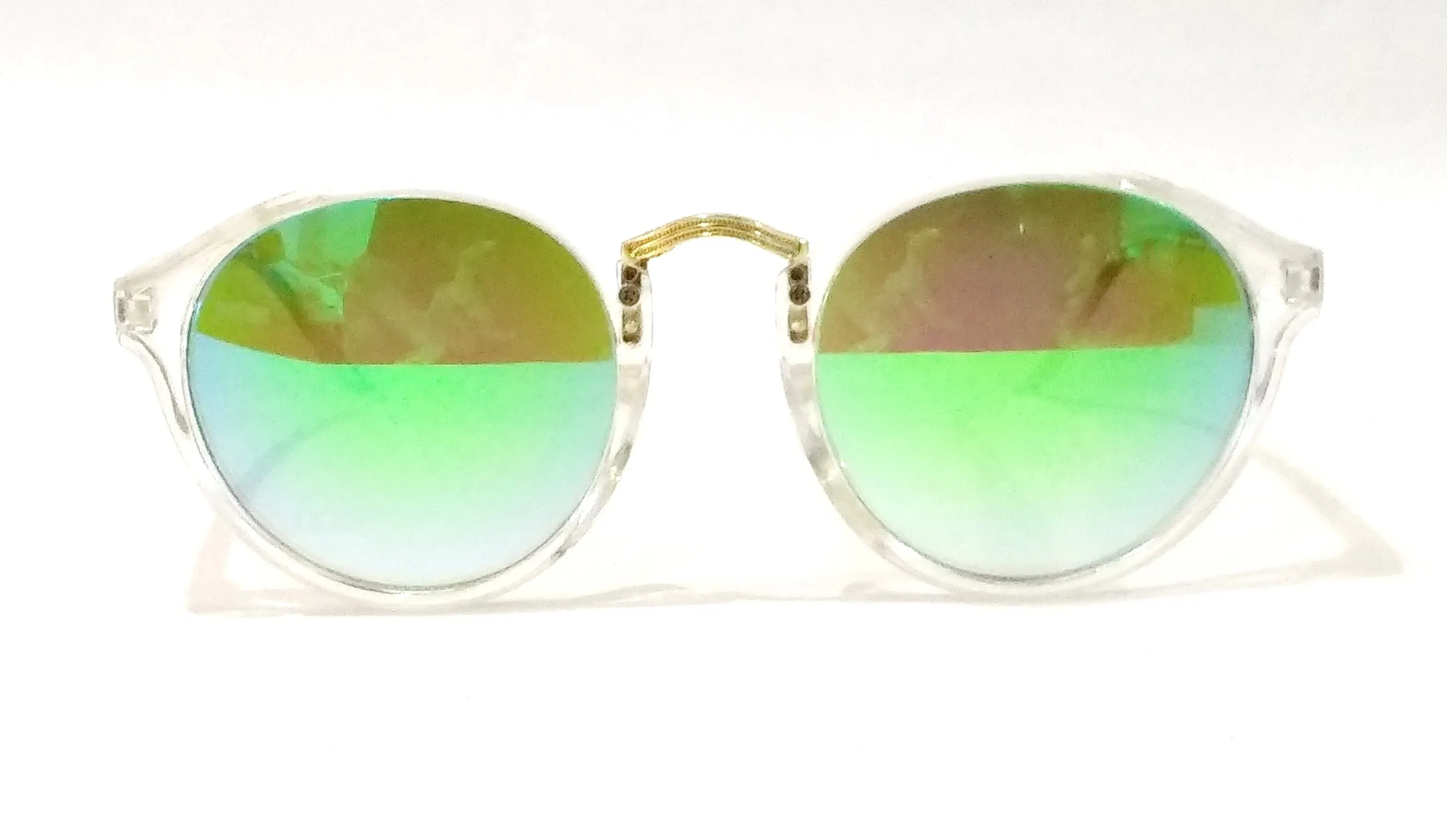 Green Round Mirror Sunglasses for Men Women SW0020