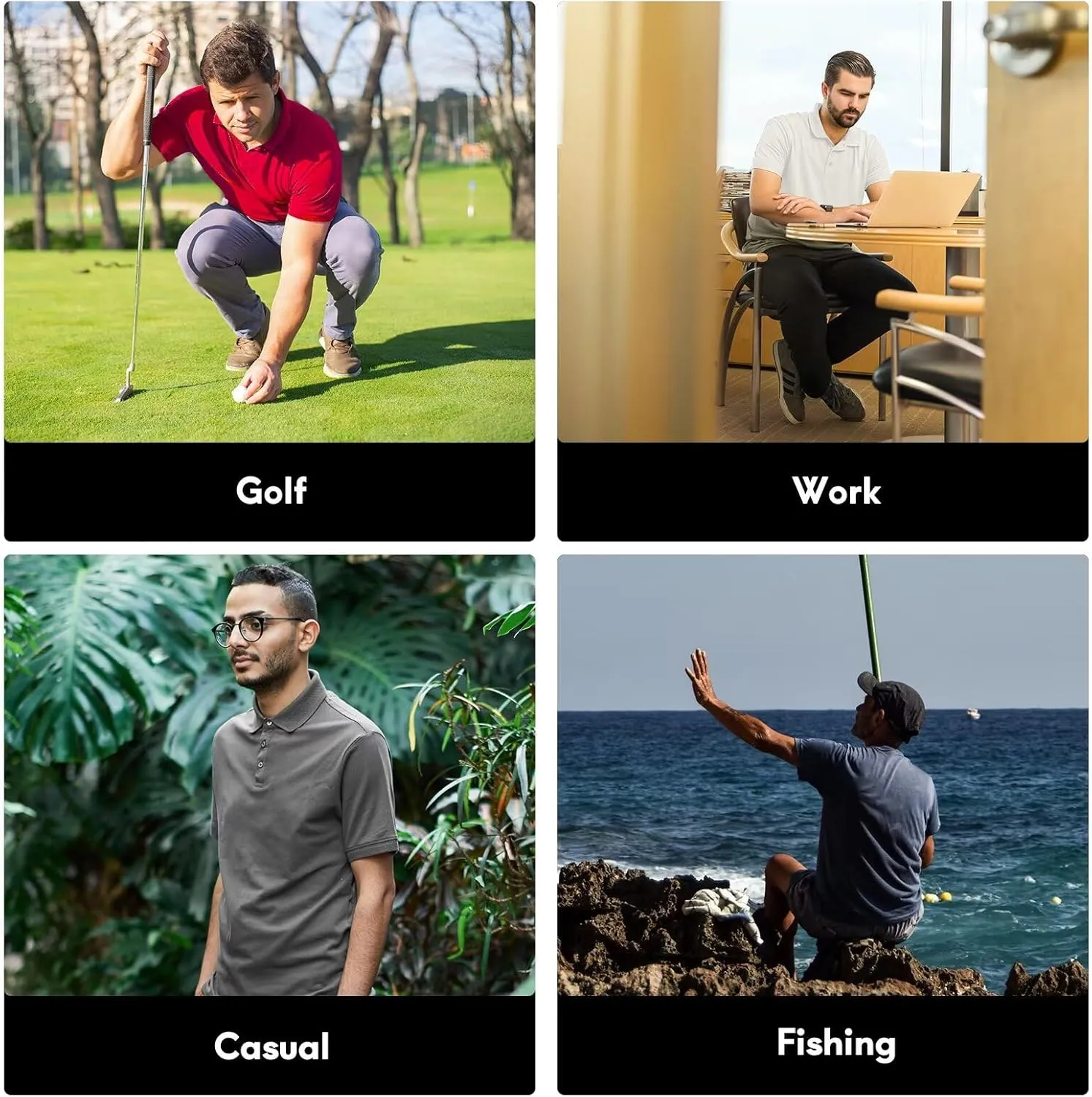 Haimont Polo Shirts for Men-Dry Fit Short Sleeve Collared Golf T-Shirts Business Casual Work Polos, Moisture Wicking