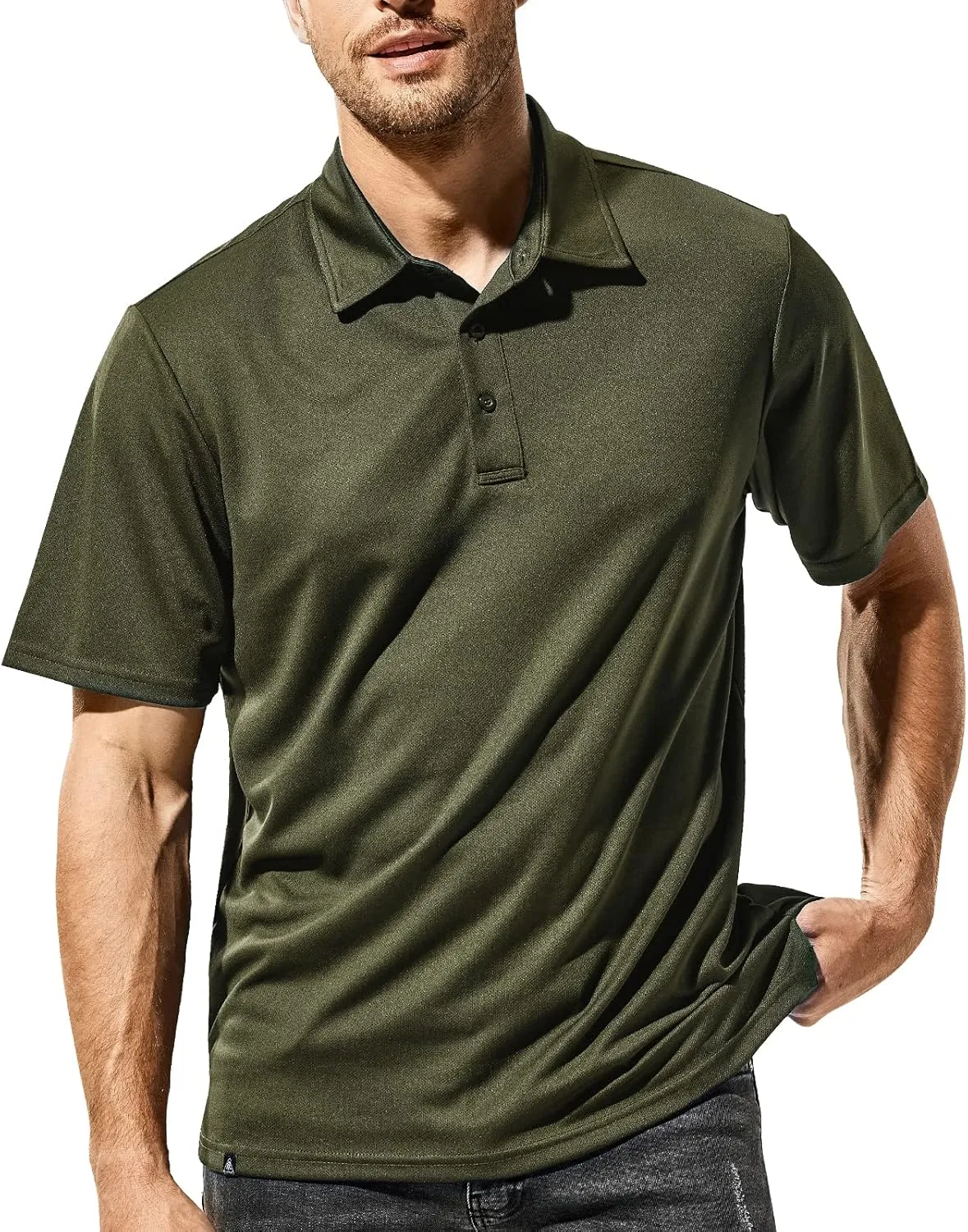 Haimont Polo Shirts for Men-Dry Fit Short Sleeve Collared Golf T-Shirts Business Casual Work Polos, Moisture Wicking