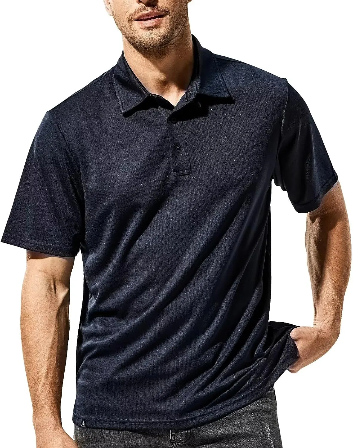 Haimont Polo Shirts for Men-Dry Fit Short Sleeve Collared Golf T-Shirts Business Casual Work Polos, Moisture Wicking