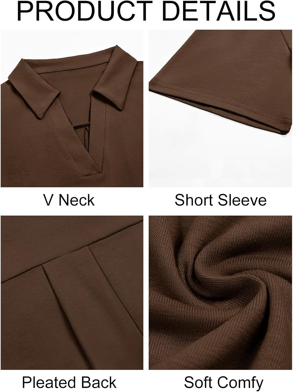 Imily Bela Womens Short Sleeve Polo Shirts V Neck Business Dressy Casual Tops Summer Collared Trendy Tees