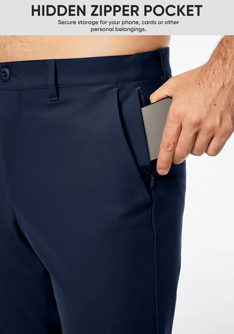 JMIERR Mens Chino Pants Casual Stretch Golf Pants Waist Tapered Trousers Lightweight Comfy Pants with Zipper Pockets
