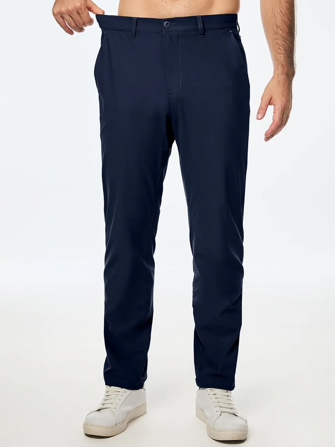 JMIERR Mens Chino Pants Casual Stretch Golf Pants Waist Tapered Trousers Lightweight Comfy Pants with Zipper Pockets