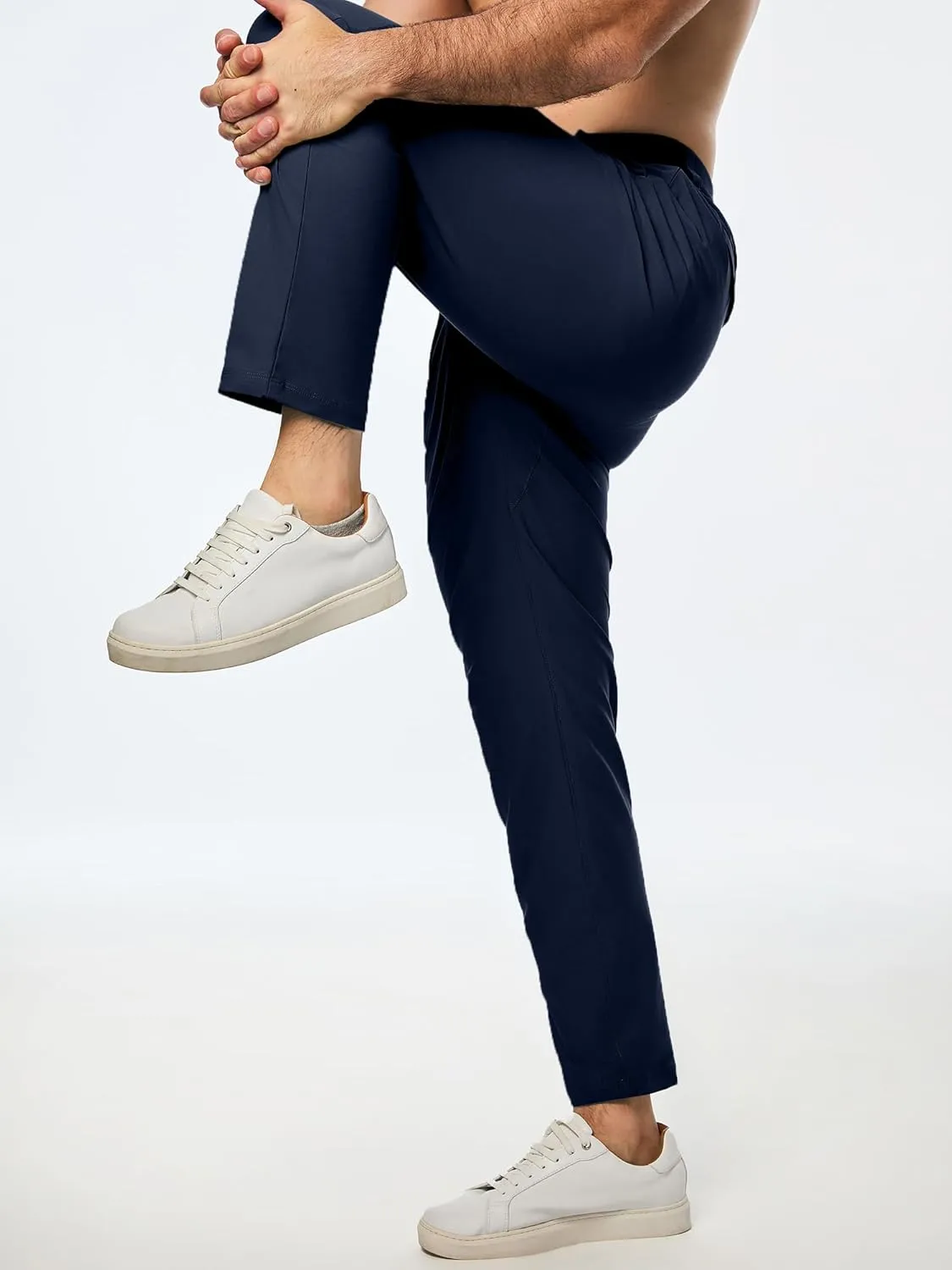 JMIERR Mens Chino Pants Casual Stretch Golf Pants Waist Tapered Trousers Lightweight Comfy Pants with Zipper Pockets