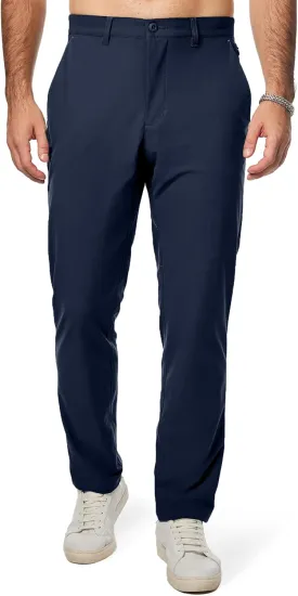 JMIERR Mens Chino Pants Casual Stretch Golf Pants Waist Tapered Trousers Lightweight Comfy Pants with Zipper Pockets