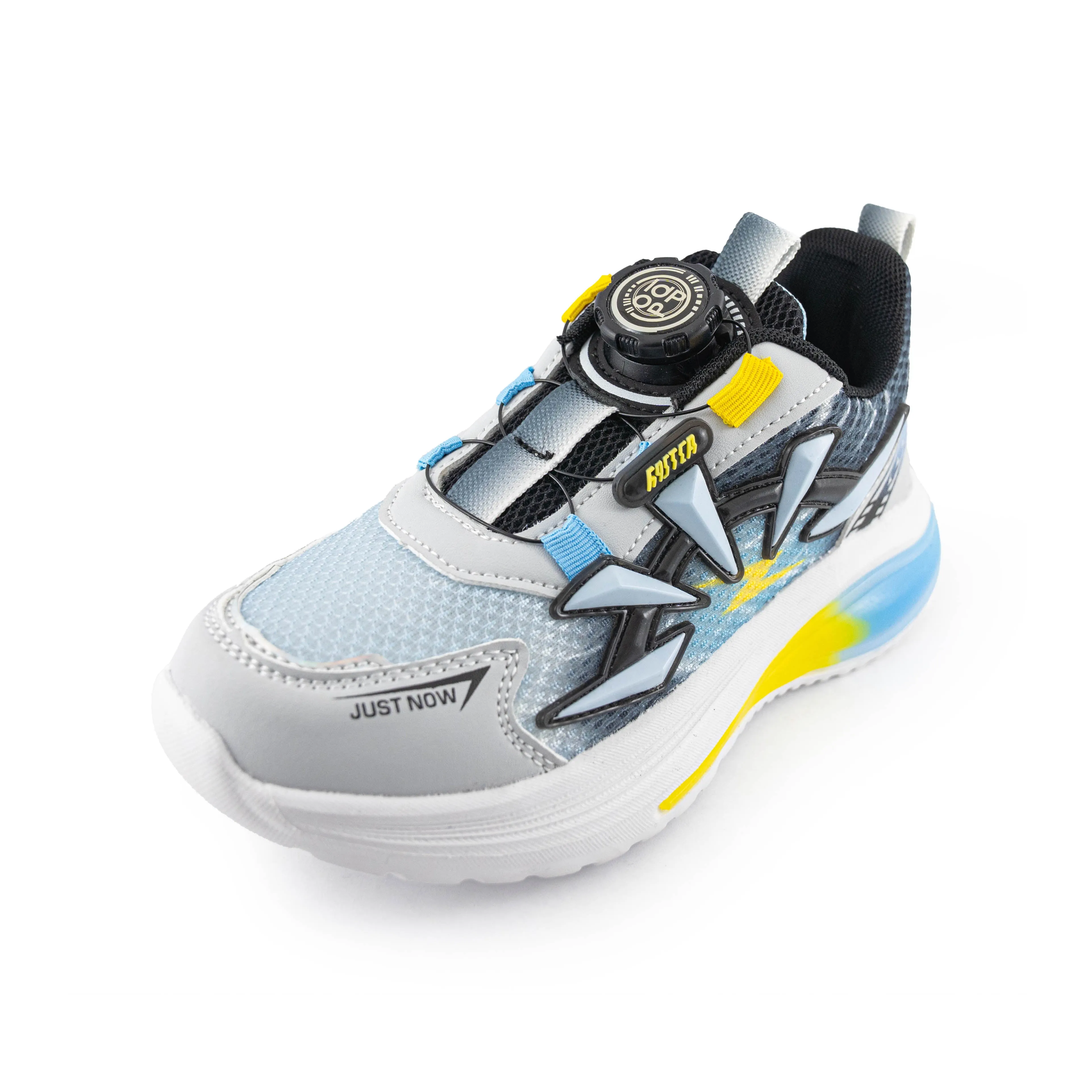 Kids'/ Youth Rotary buckle Sneakers - B6801 Cyan/Gray