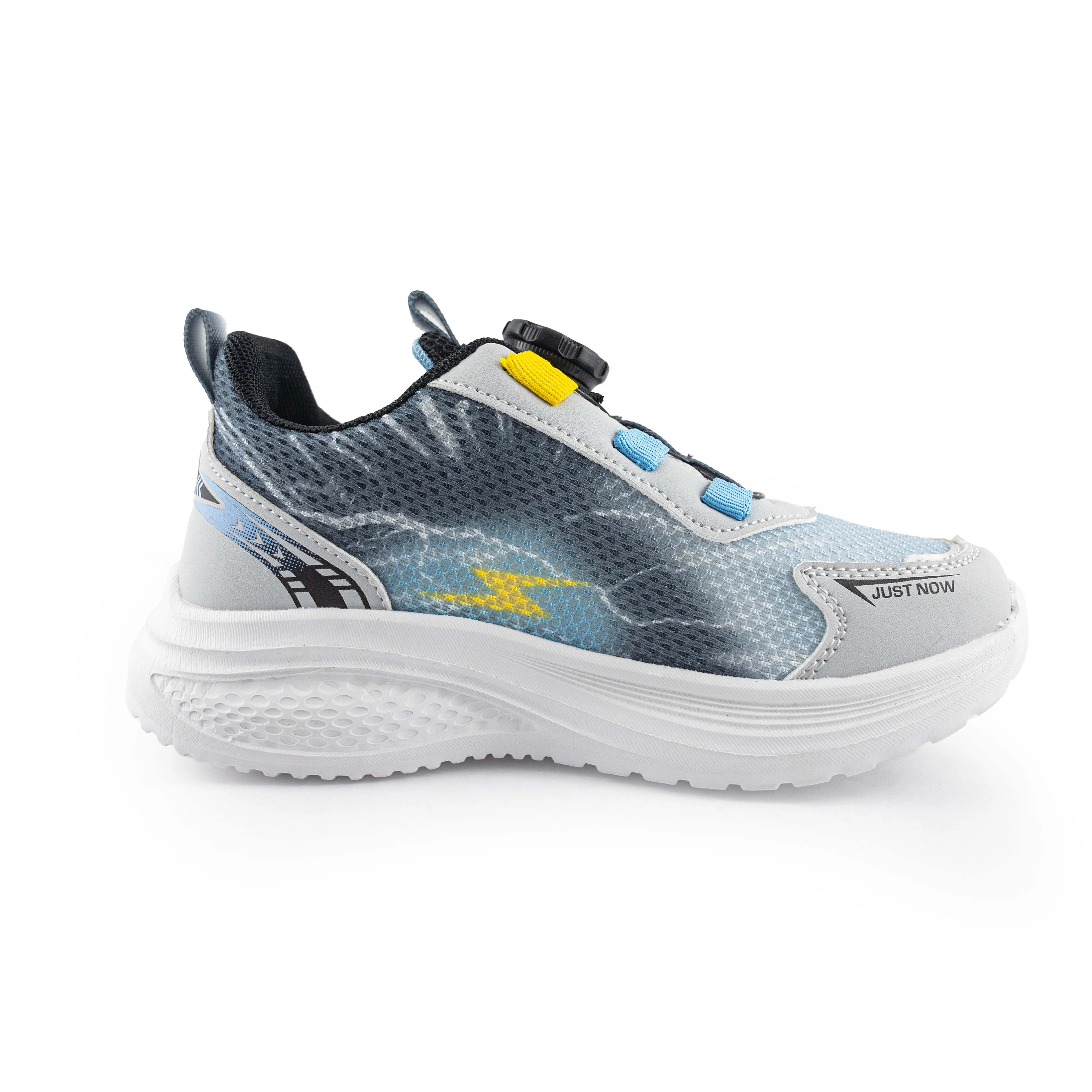 Kids'/ Youth Rotary buckle Sneakers - B6801 Cyan/Gray