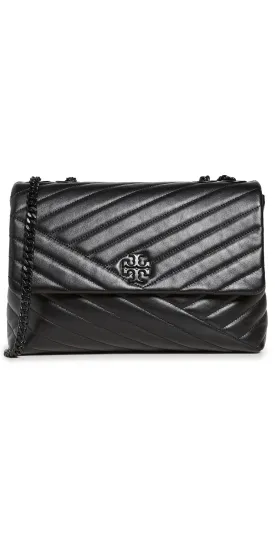 Kira Chevron Powder Coated Convertible Shoulder Bag Black One Size