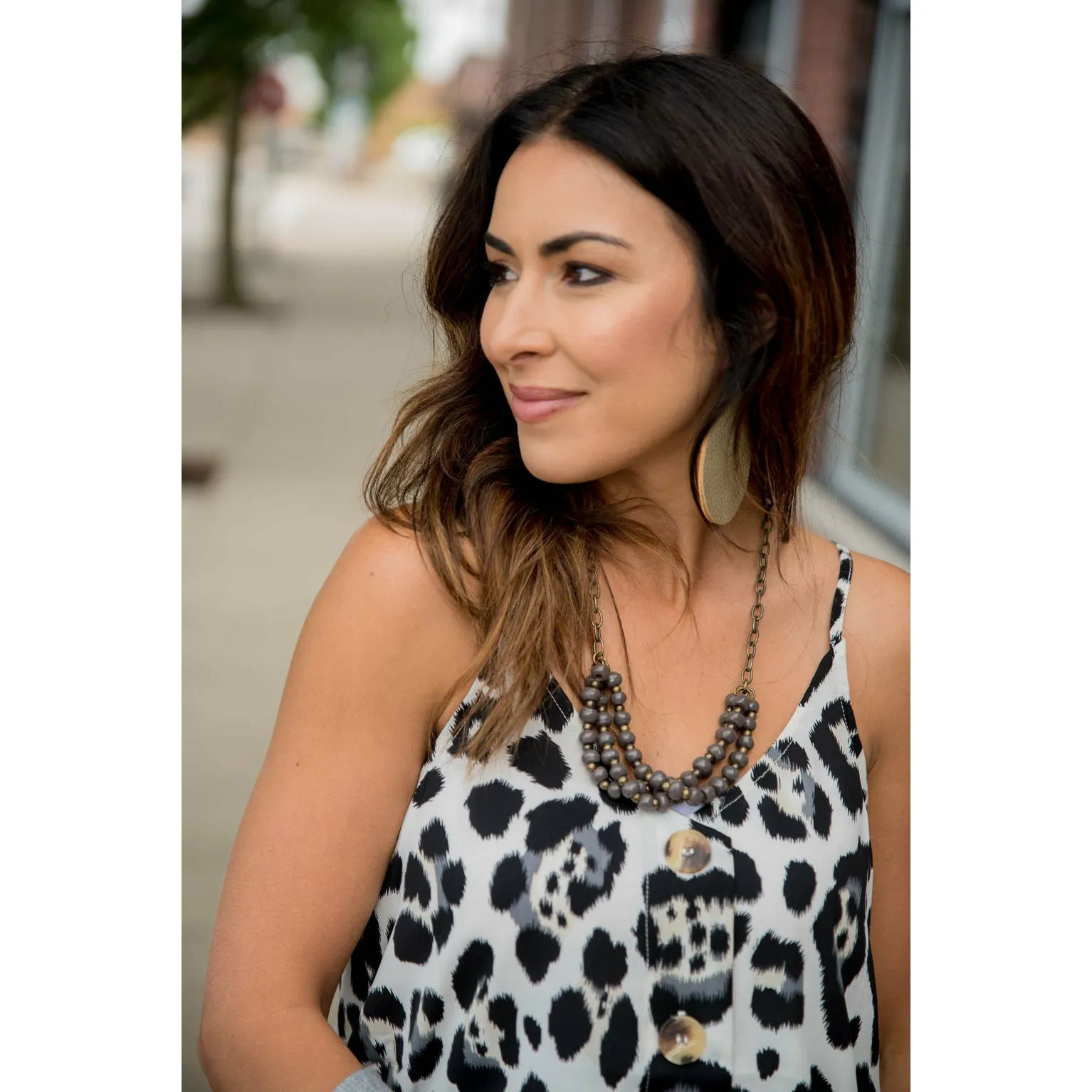 Leopard Button Tank
