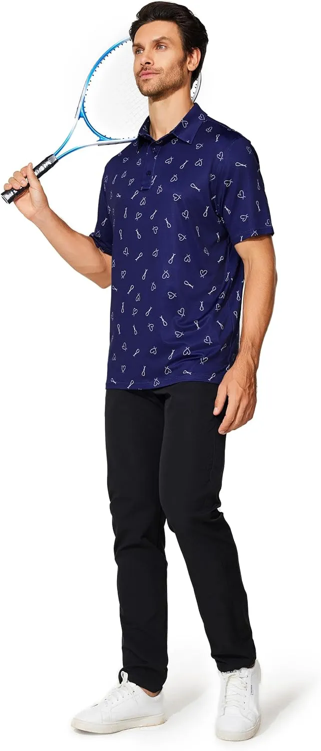 M MOTEEPI Men's Fashion Polo Shirts Short Sleeve Casual Lightweight Collar Slim Fit Golf Shirts T Shirts