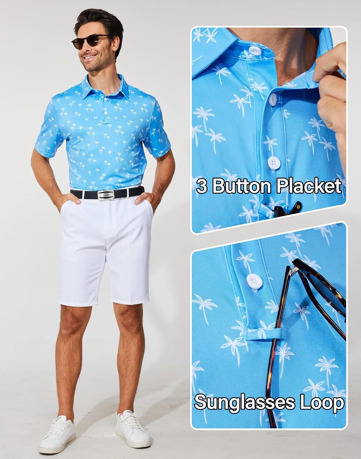 M MOTEEPI Men's Fashion Polo Shirts Short Sleeve Casual Lightweight Collar Slim Fit Golf Shirts T Shirts
