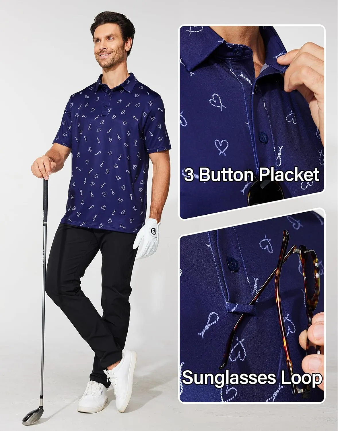 M MOTEEPI Men's Fashion Polo Shirts Short Sleeve Casual Lightweight Collar Slim Fit Golf Shirts T Shirts