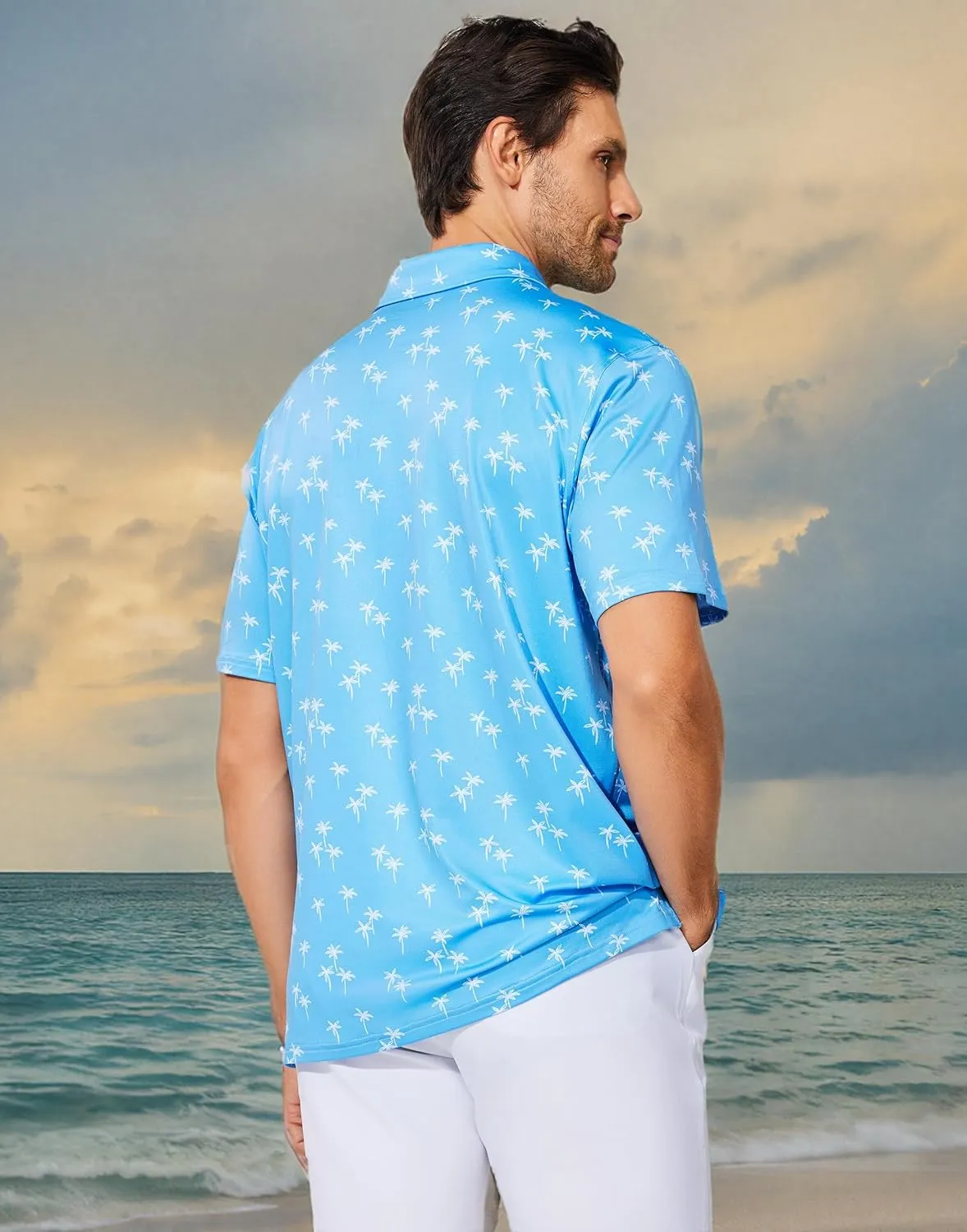 M MOTEEPI Men's Fashion Polo Shirts Short Sleeve Casual Lightweight Collar Slim Fit Golf Shirts T Shirts
