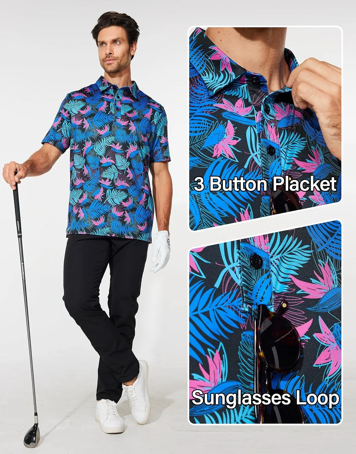 M MOTEEPI Men's Fashion Polo Shirts Short Sleeve Casual Lightweight Collar Slim Fit Golf Shirts T Shirts