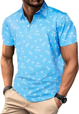 M MOTEEPI Men's Fashion Polo Shirts Short Sleeve Casual Lightweight Collar Slim Fit Golf Shirts T Shirts