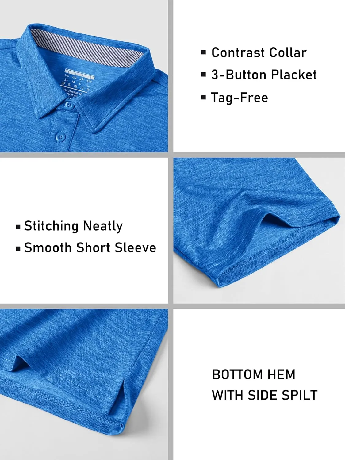 MAGCOMSEN Men's Short Sleeve Polo Golf Shirts 3-Button Moisture Wicking Athletic T-Shirts Casual Collared Shirt