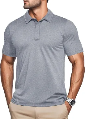 MAGCOMSEN Men's Short Sleeve Polo Golf Shirts 3-Button Moisture Wicking Athletic T-Shirts Casual Collared Shirt