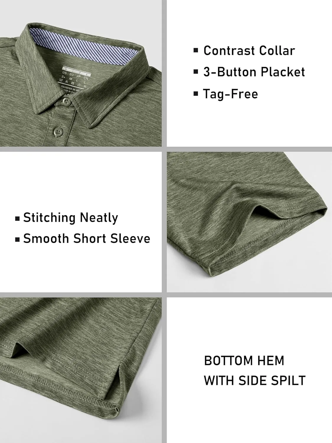 MAGCOMSEN Men's Short Sleeve Polo Golf Shirts 3-Button Moisture Wicking Athletic T-Shirts Casual Collared Shirt