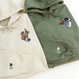 Matching Couple Hoodies - Droid Custom Embroidered Couples Matching Hoodies
