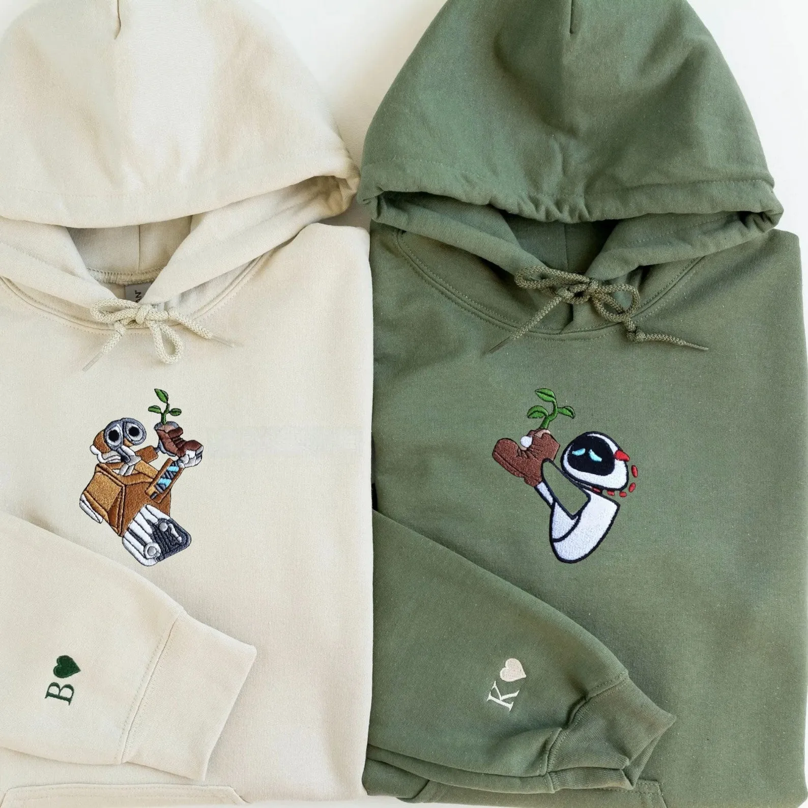 Matching Couple Hoodies - Droid Custom Embroidered Couples Matching Hoodies