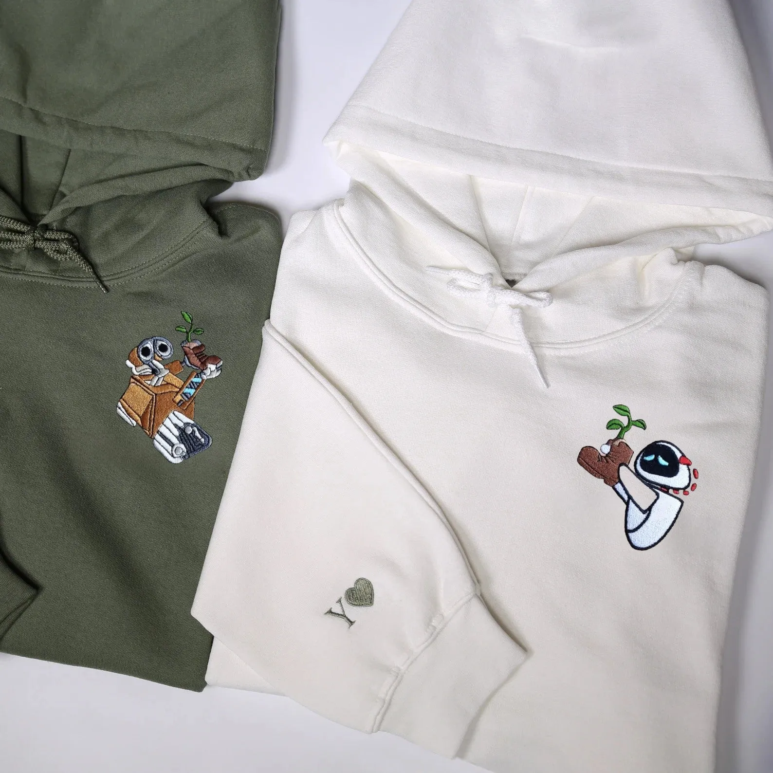 Matching Couple Hoodies - Droid Custom Embroidered Couples Matching Hoodies