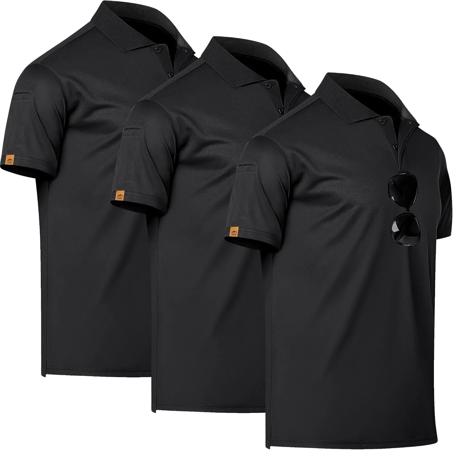 Mens Golf Polo Shirts Short Sleeve Moisture Wicking Dry Fit Tactical T-Shirt Athletic Top Casual Polo Shirts for Men