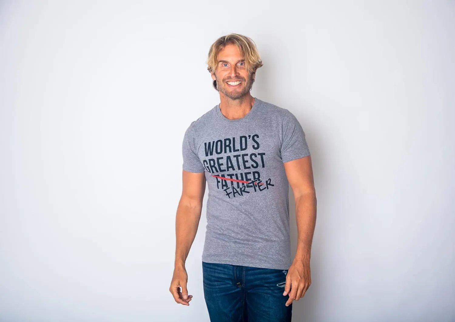 Mens Worlds Greatest Father Farter T Shirt Funny Gift for Dad Sarcastic Humor