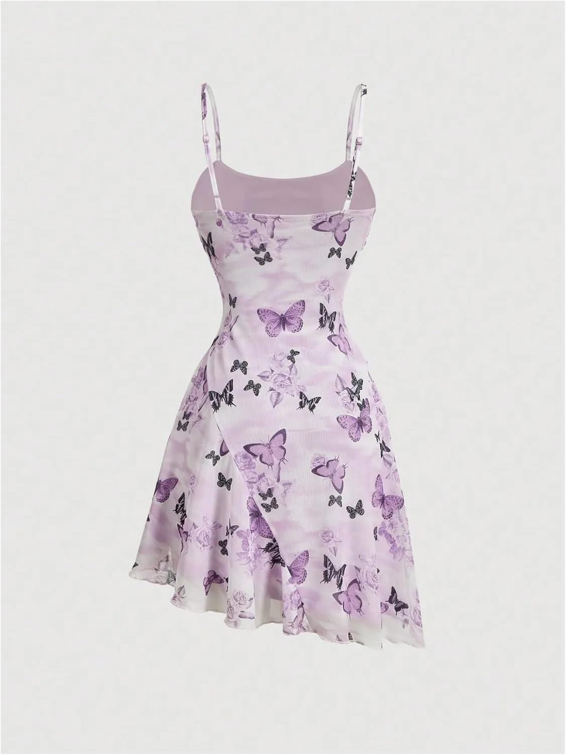 Milumia Women's Ruched Floral Spaghetti Straps Cami Dress Vintage Short Summer Dresses