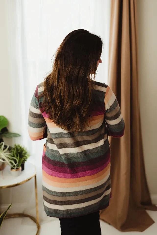Multicolor Striped Cardi