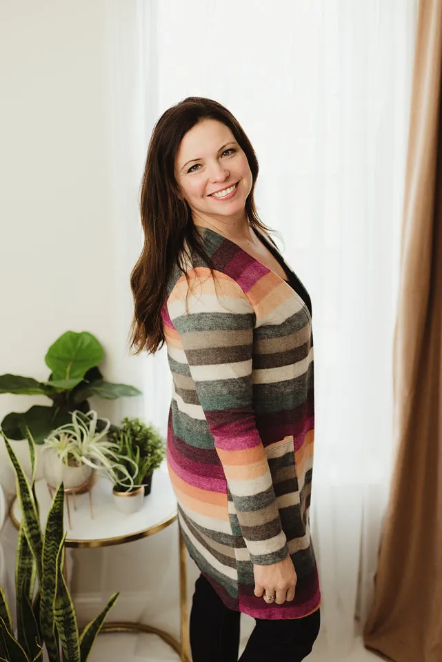 Multicolor Striped Cardi