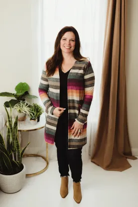 Multicolor Striped Cardi