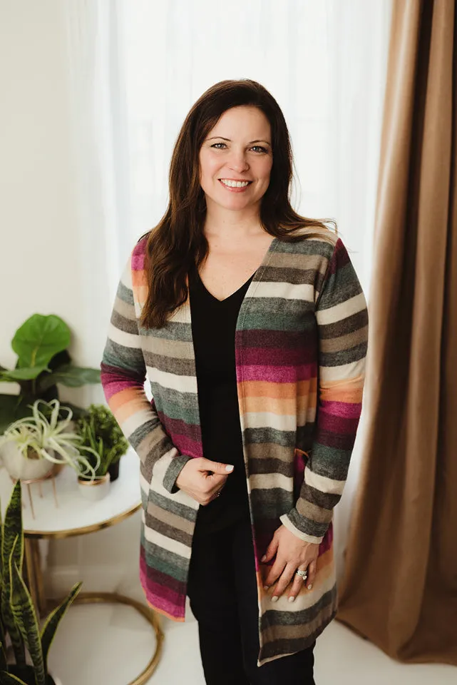Multicolor Striped Cardi